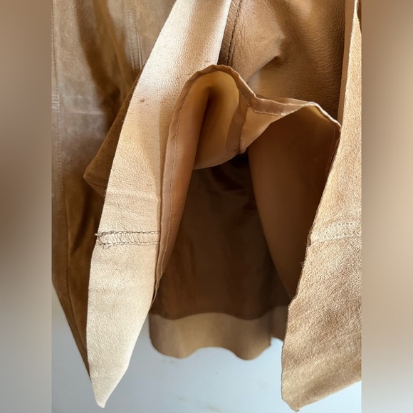 H&M Brown Real Suede Leather A-Line Skirt size 4 - Picture 2 of 8